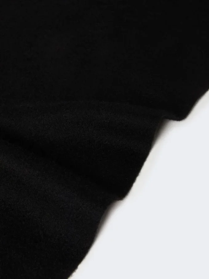 Monogram-embroidered cashmere stole, black