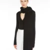 Monogram-embroidered cashmere stole, black