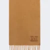 Monogram-embroidered cashmere stole, tobacco Monogram-embroidered cashmere stole, tobacco