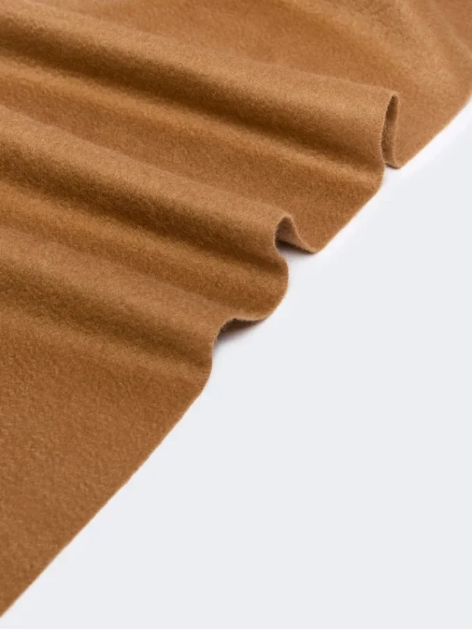 Monogram-embroidered cashmere stole, tobacco Monogram-embroidered cashmere stole, tobacco