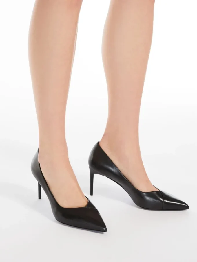 Nappa leather court shoes, black Nappa leather court shoes, black