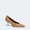 Nappa leather court shoes, mud Nappa leather court shoes, mud