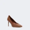 Nappa leather court shoes, tobacco Nappa leather court shoes, tobacco