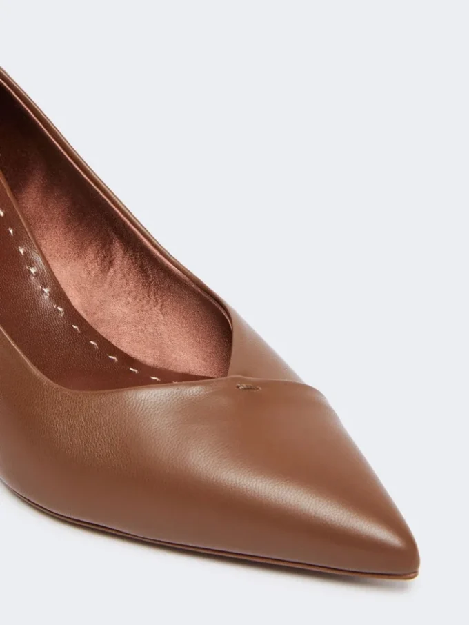 Nappa leather court shoes, tobacco Nappa leather court shoes, tobacco