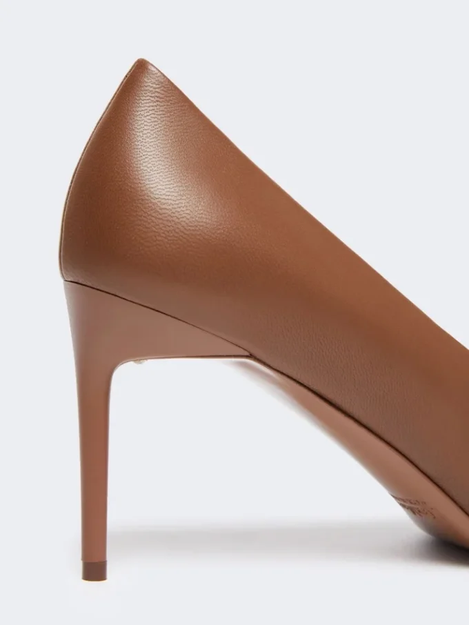 Nappa leather court shoes, tobacco Nappa leather court shoes, tobacco