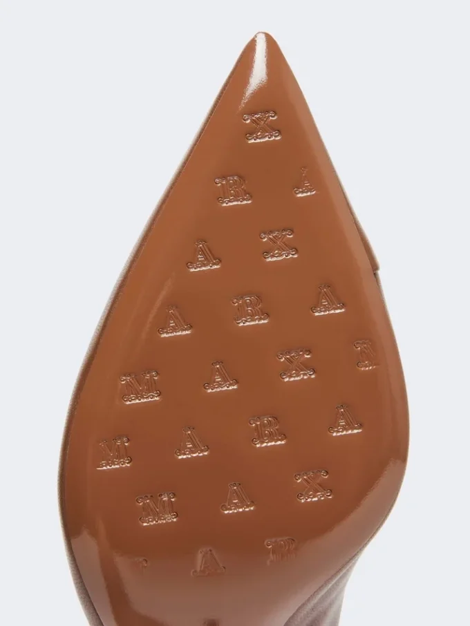 Nappa leather court shoes, tobacco Nappa leather court shoes, tobacco