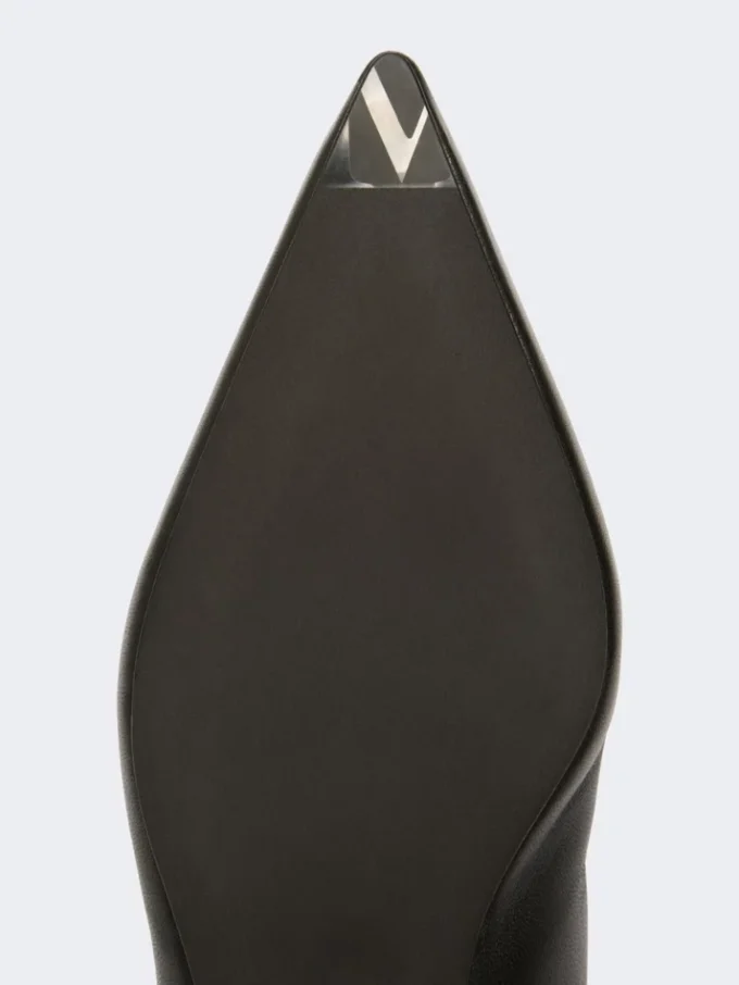 Nappa leather flat slingbacks, black