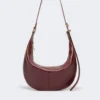 Nappa leather hobo bag, bordeaux