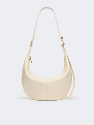 Nappa leather hobo bag, vanilla