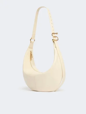 Nappa leather hobo bag, vanilla