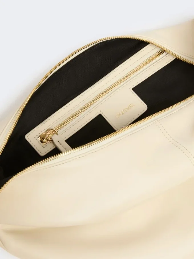 Nappa leather hobo bag, vanilla