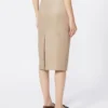 Nappa leather pencil skirt, sand