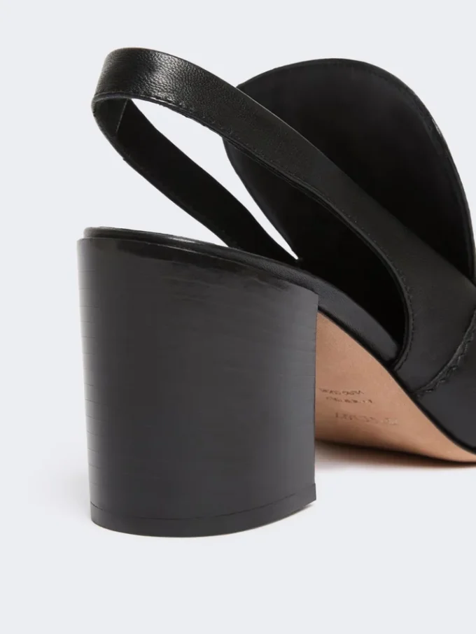 Nappa leather slingbacks, black