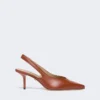 Nappa leather slingbacks, rust