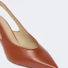 Nappa leather slingbacks, rust