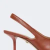 Nappa leather slingbacks, rust