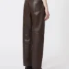 Nappa leather trousers, dark brown Nappa leather trousers, dark brown