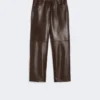 Nappa leather trousers, dark brown Nappa leather trousers, dark brown