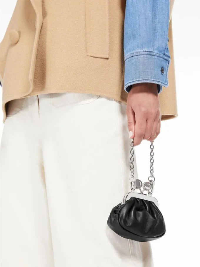 Nappa sheepskin nano pasticcino bag, black