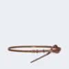 Natural leather belt, brown