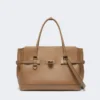 Natural leather handbag, mud Natural leather handbag, mud