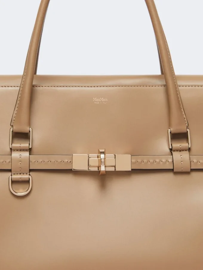 Natural leather handbag, mud Natural leather handbag, mud