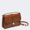 Natural leather handbag, tobacco