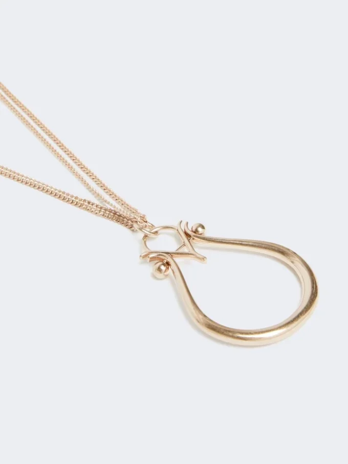 Necklace with monogram pendant, gold Necklace with monogram pendant, gold