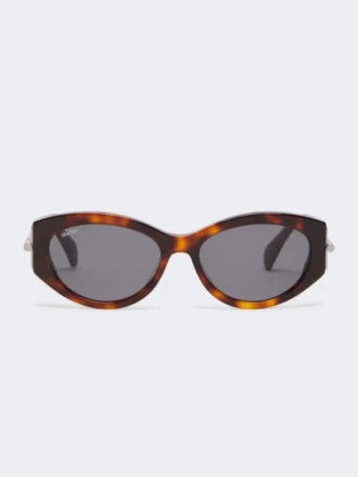 Oval sunglasses, tawny bronze brown