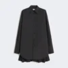 Overshirt with plissa-pleated detail, black Overshirt with plissa-pleated detail, black