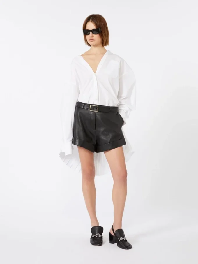 Overshirt with plissa-pleated detail, optical white Overshirt with plissa-pleated detail, optical white
