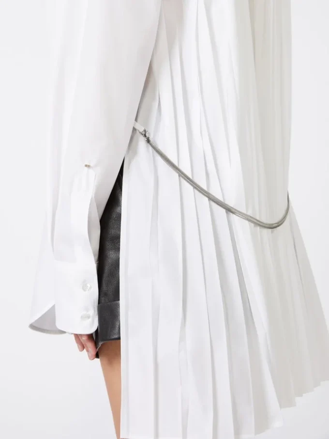 Overshirt with plissa-pleated detail, optical white Overshirt with plissa-pleated detail, optical white