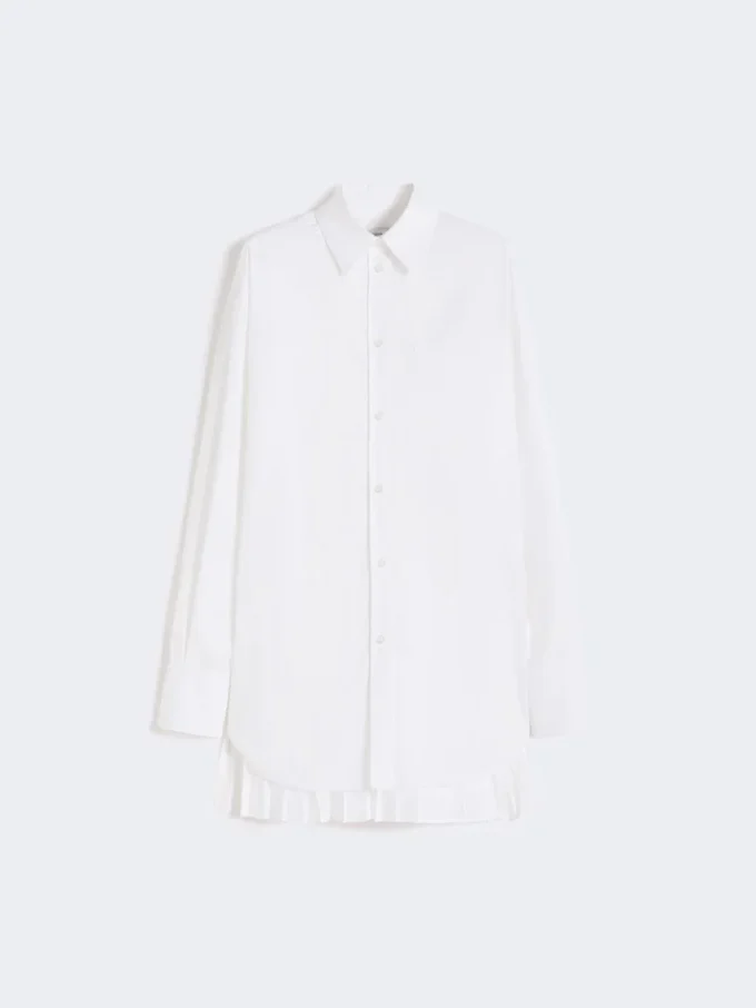 Overshirt with plissa-pleated detail, optical white Overshirt with plissa-pleated detail, optical white