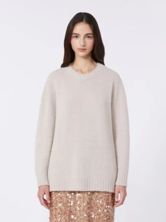 Oversized alpaca and cotton sweater, sand