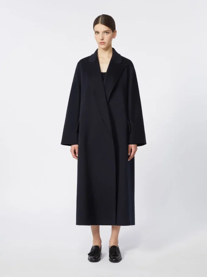 Oversized cashmere coat, ultramarine