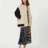 Double-faced wool bomber jacket, sand