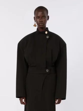 Oversized cotton bomber jacket, black