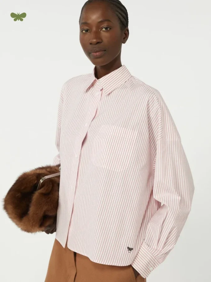 Oversized cotton shirt, pink
