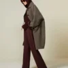 Oversized double wool coat, turtledove