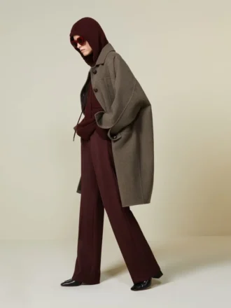 Oversized double wool coat, turtledove