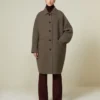 Oversized double wool coat, turtledove