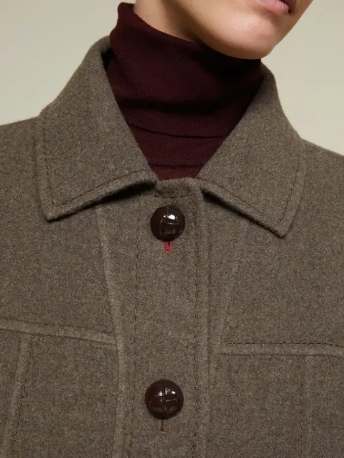 Oversized double wool coat, turtledove