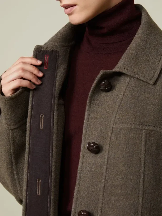 Oversized double wool coat, turtledove