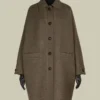 Oversized double wool coat, turtledove