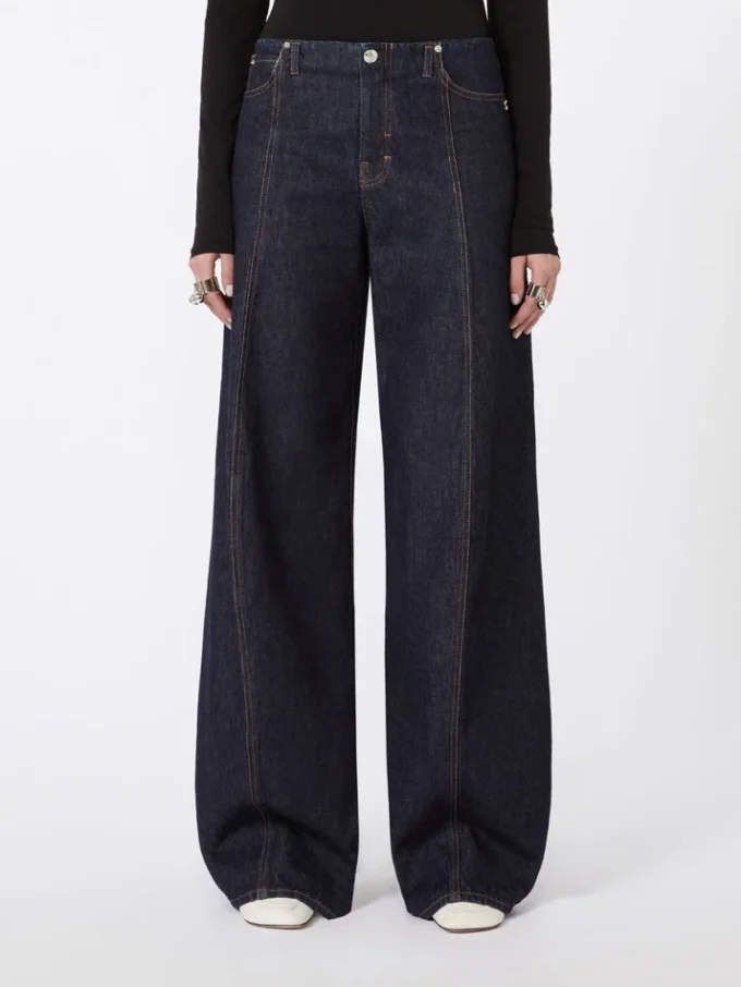 Oversized low-rise trousers, midnightblue