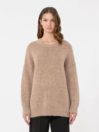Oversized mohair and lurex sweater, copper