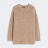 Oversized mohair and lurex sweater, copper