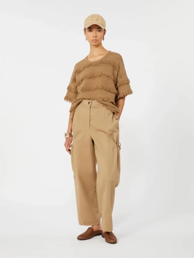 Oversized patterned viscose sweater, desert