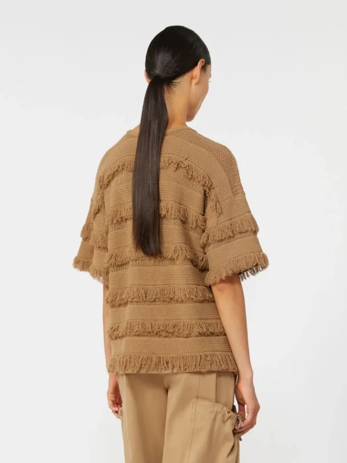 Oversized patterned viscose sweater, desert