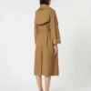 Oversized water-repellent twill trench coat, brown